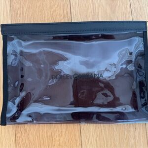 Dolce & Gabbana black clear plastic pouch with zipper